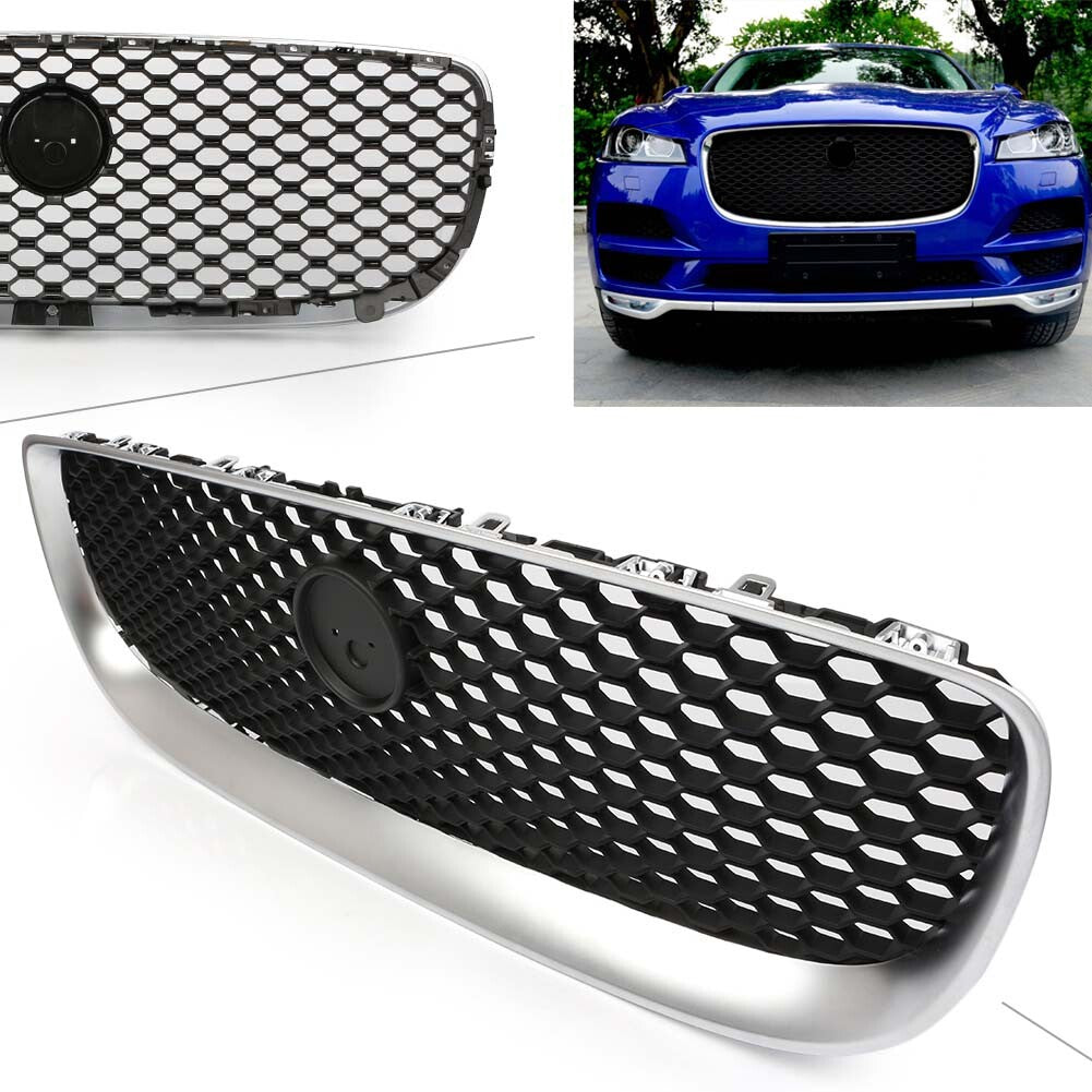 Front Center Grill Grille Matt Black for JAGUAR XE 2015-2018 2016 2017 Auto Car