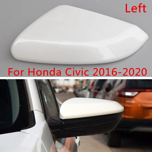 Pearl White Left Rearview Door Mirror Cover Shell Cap for Honda for Civic 2016-2020