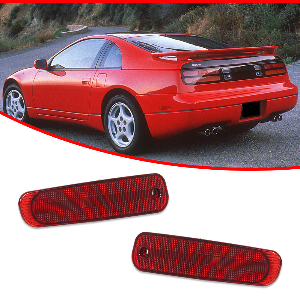 Two rear red lens side markings reflector housings suitable for Nissan 300ZX Z32 90-96