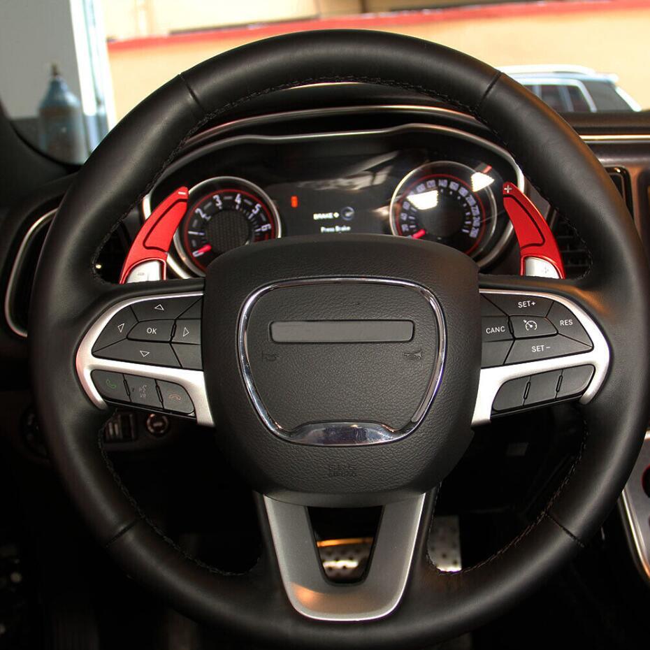 Accessories: Red steering wheel, paddle shifter, extension for Dodge charger 15-23