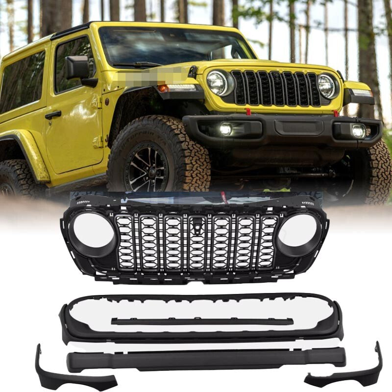 Front Grill Bumper Grille for Jeep for Wrangler JL 2018-2023 upgrade to 2024 JL
