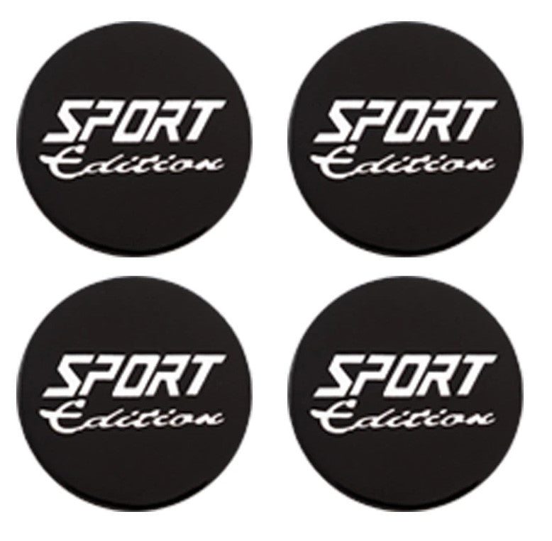 4x45mm Sport Black Wheel Center Sticker, Wheel Rim Sticker, Edge Sticker, Logo