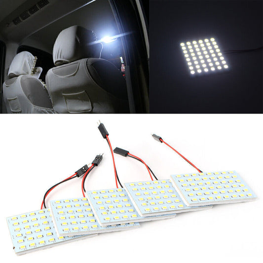 5PCS Car Festoon T10 BA9S White SMD LED Panel Interior Dome Map Light Bulb Lamp