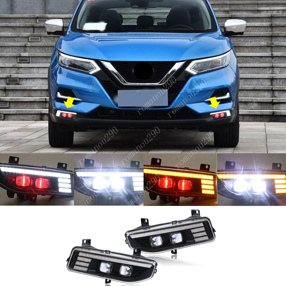 2P for Nissan Rogue Sport 2020-2021 LED DRL Front Fog Lights/ Turning Lights Kit