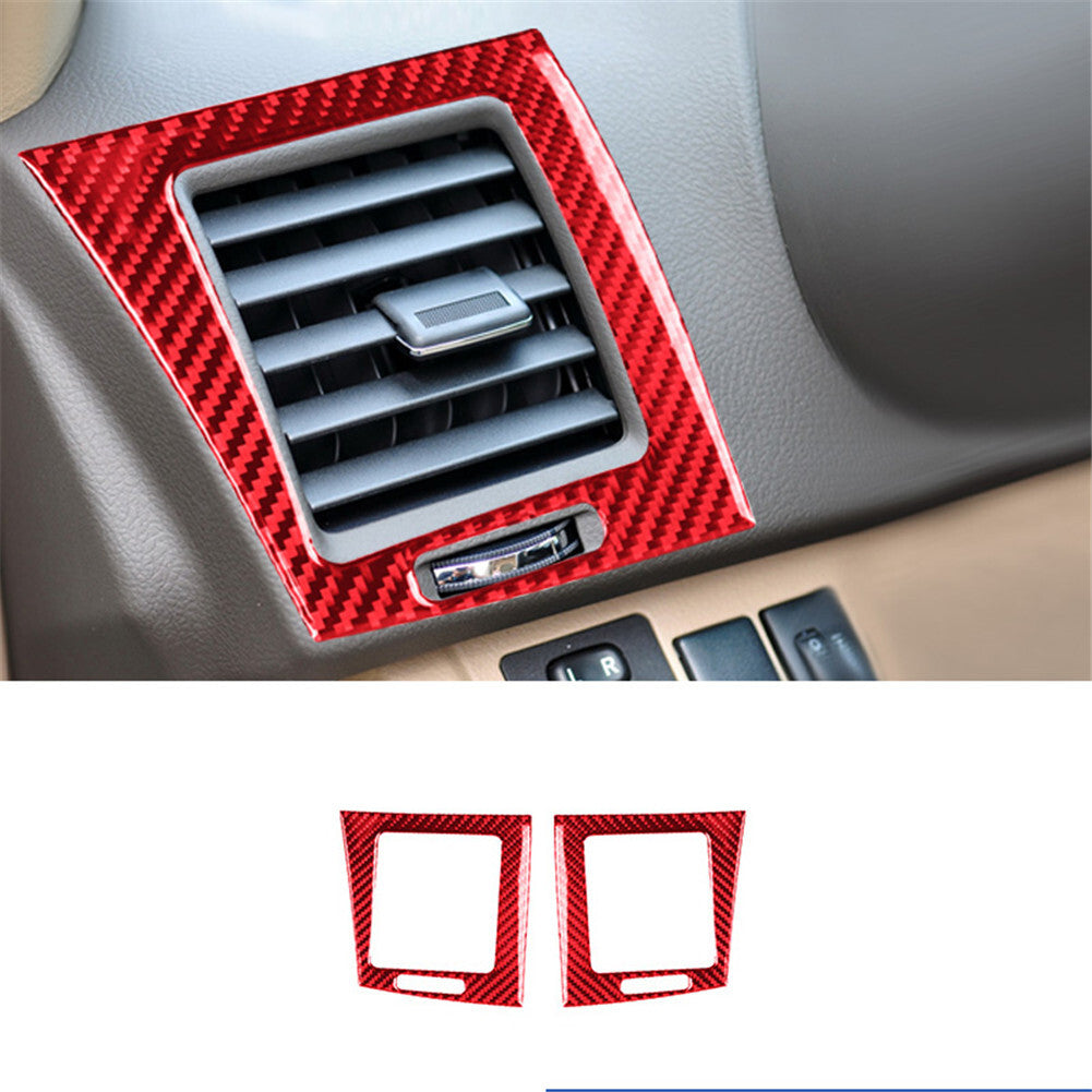 Red Carbon Fiber Center Control Air Outlet Trim for Toyota Highlander 2008-2013