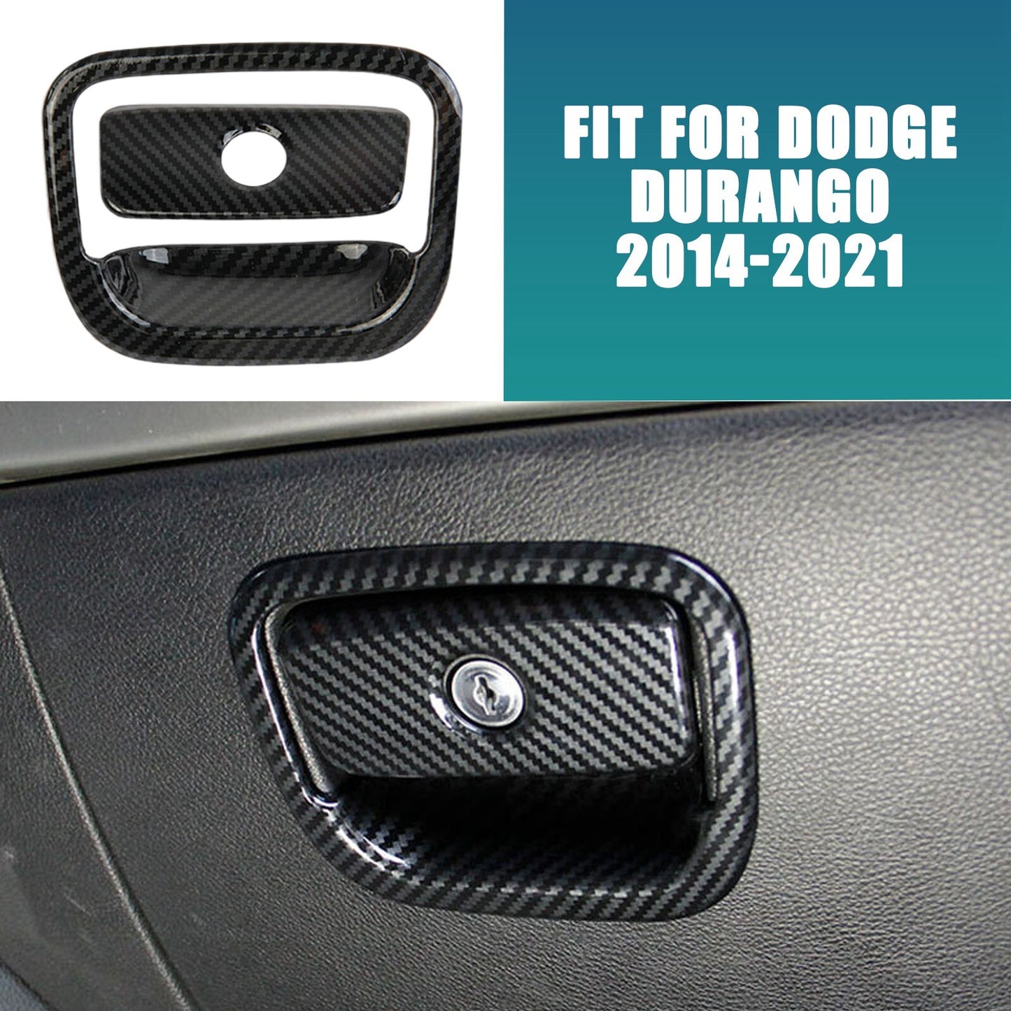 Black ABS for Co -pilot Storage Box Handle Cover Trim For 2014-2021 for Dodge Durango