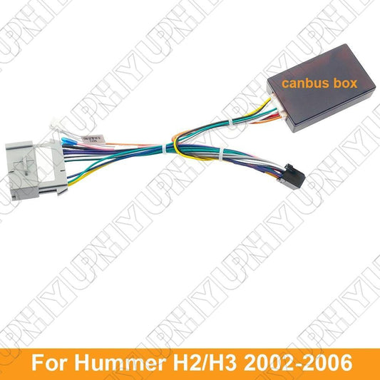 For 02-06 for Hummer H2 H3 9 10 Stereo Radio 16 Pin Power Wiring Harness w/ Canbus