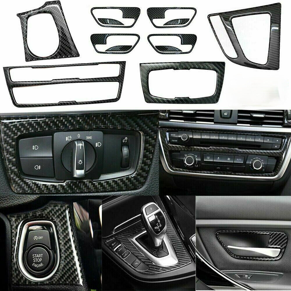 8-piece carbon fiber trim cover for BMW 3 Series 2013-18 F30 F34