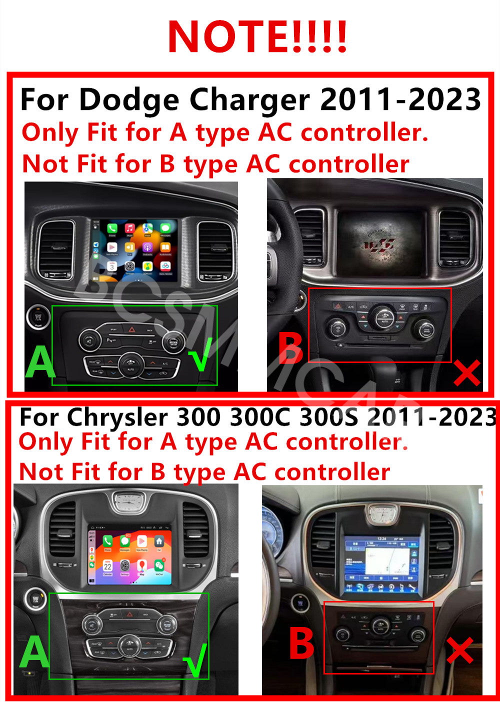 8.4Car Video Player GPS Bluetooth USB WiFi Fit for Dodge for Challenger 2015-2023