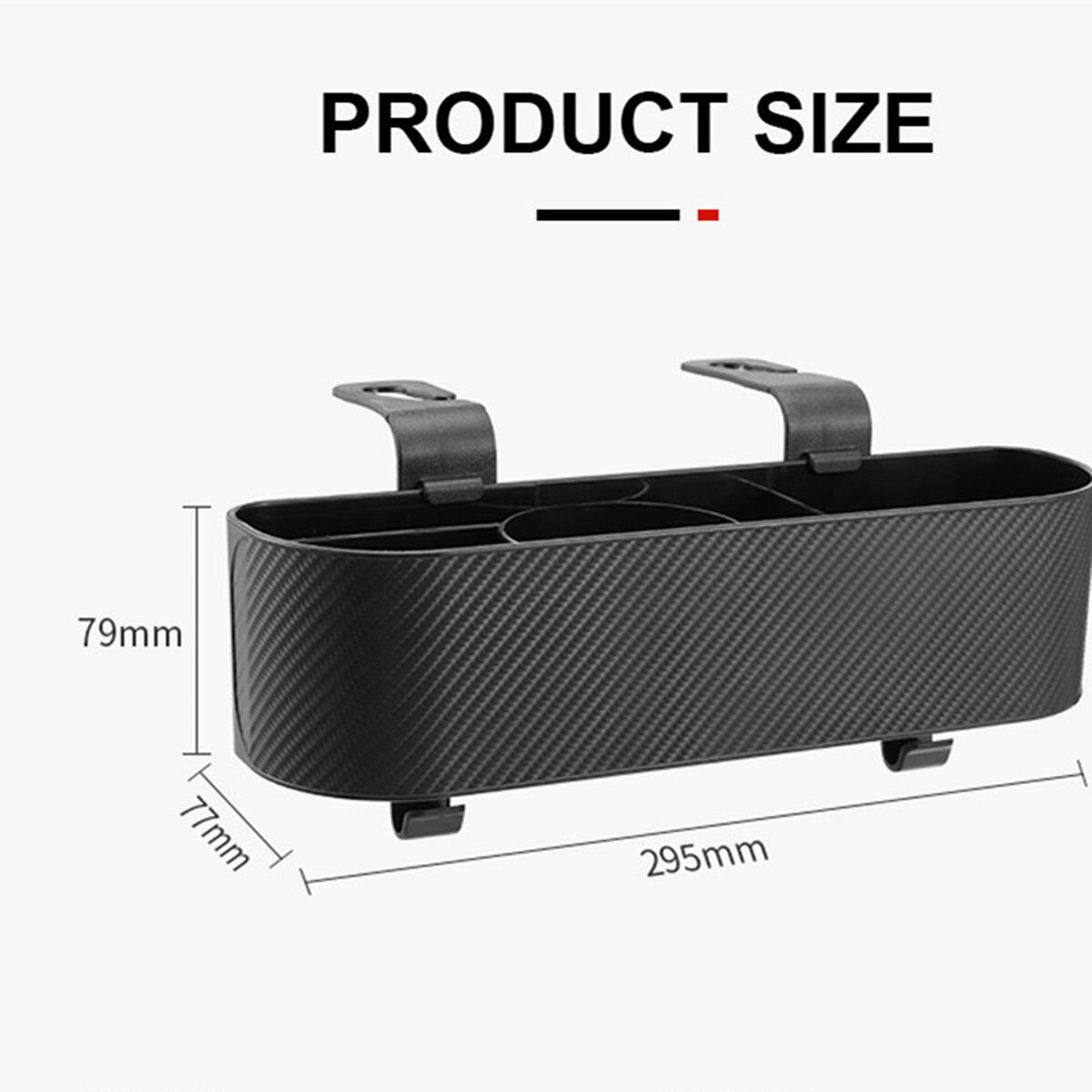 Car Storage Box Organizer With Hooks Cup Phone Holder Interior Accessories Black