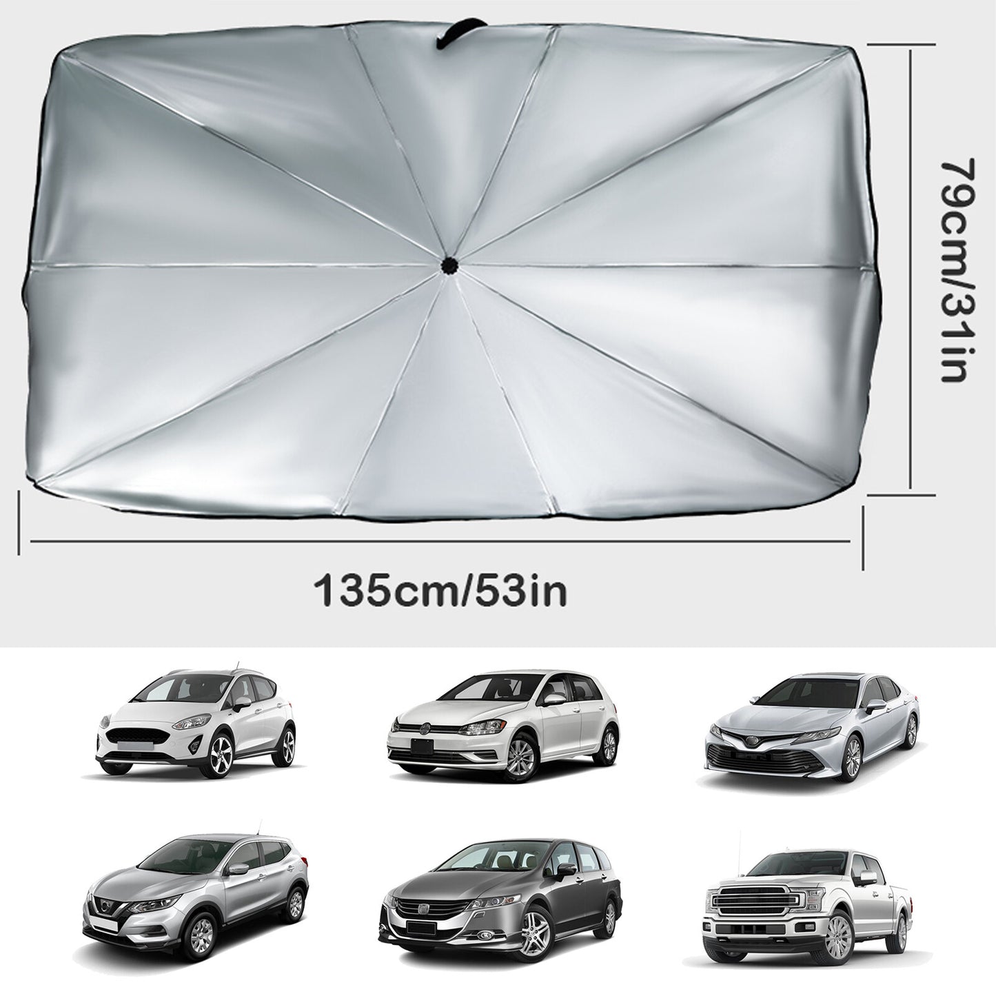 Car Windshield Parasol Sunscreen Windshield UV Block 53x31