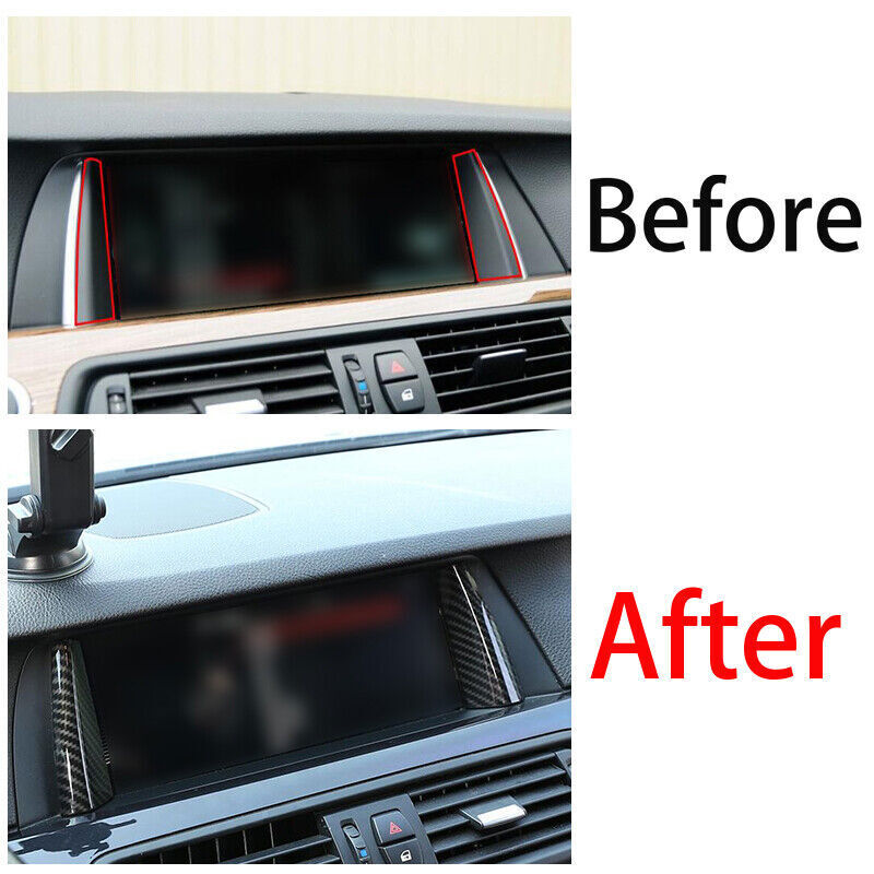 for BMW 5 Series 2014-17 ABS Carbon Fiber Middle Console Navigation Cover Trims