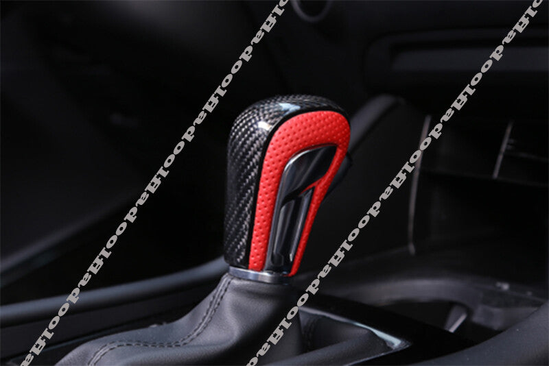 for Mazda CX30 2020-2022 Red Carbon Fiber Car Gear Shift Knob Shifter Lever trim