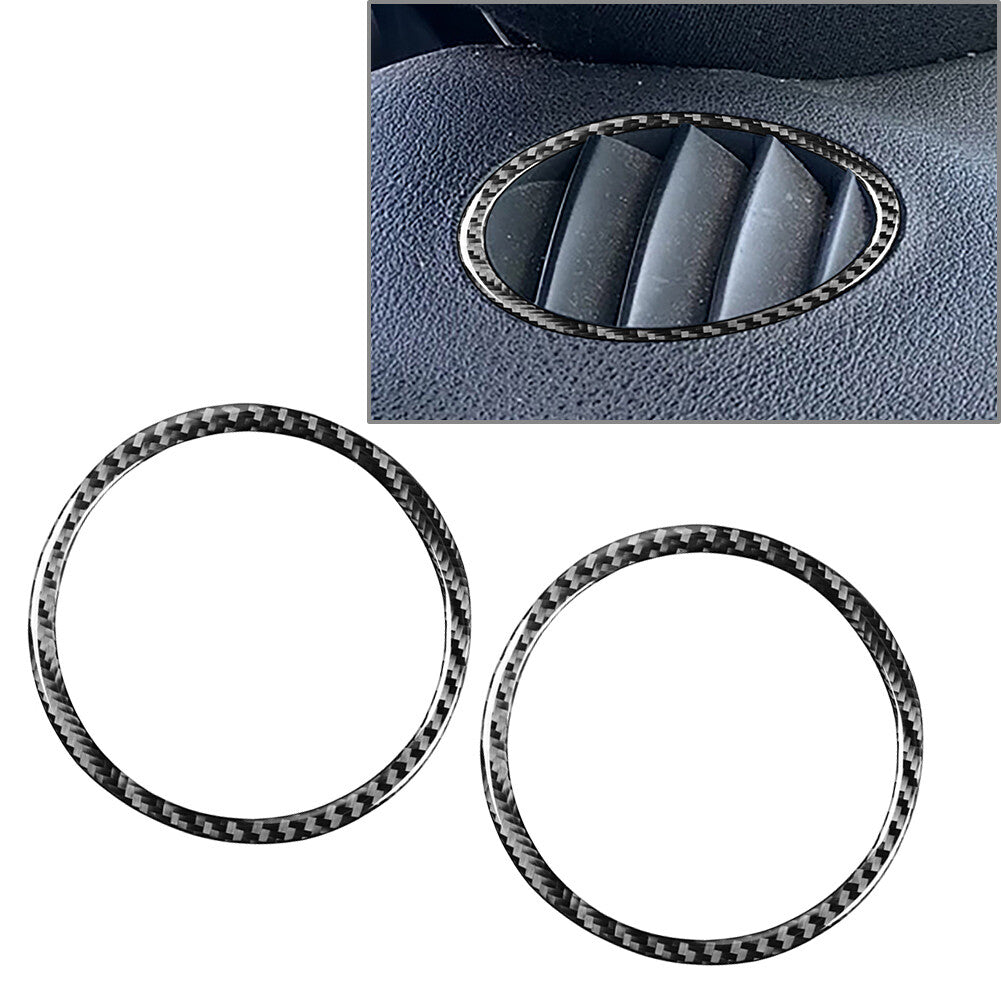 Demist Air Conditioner Vent Outlet Ring Trim Carbon Fiber for Audi TT 8N 2001-06