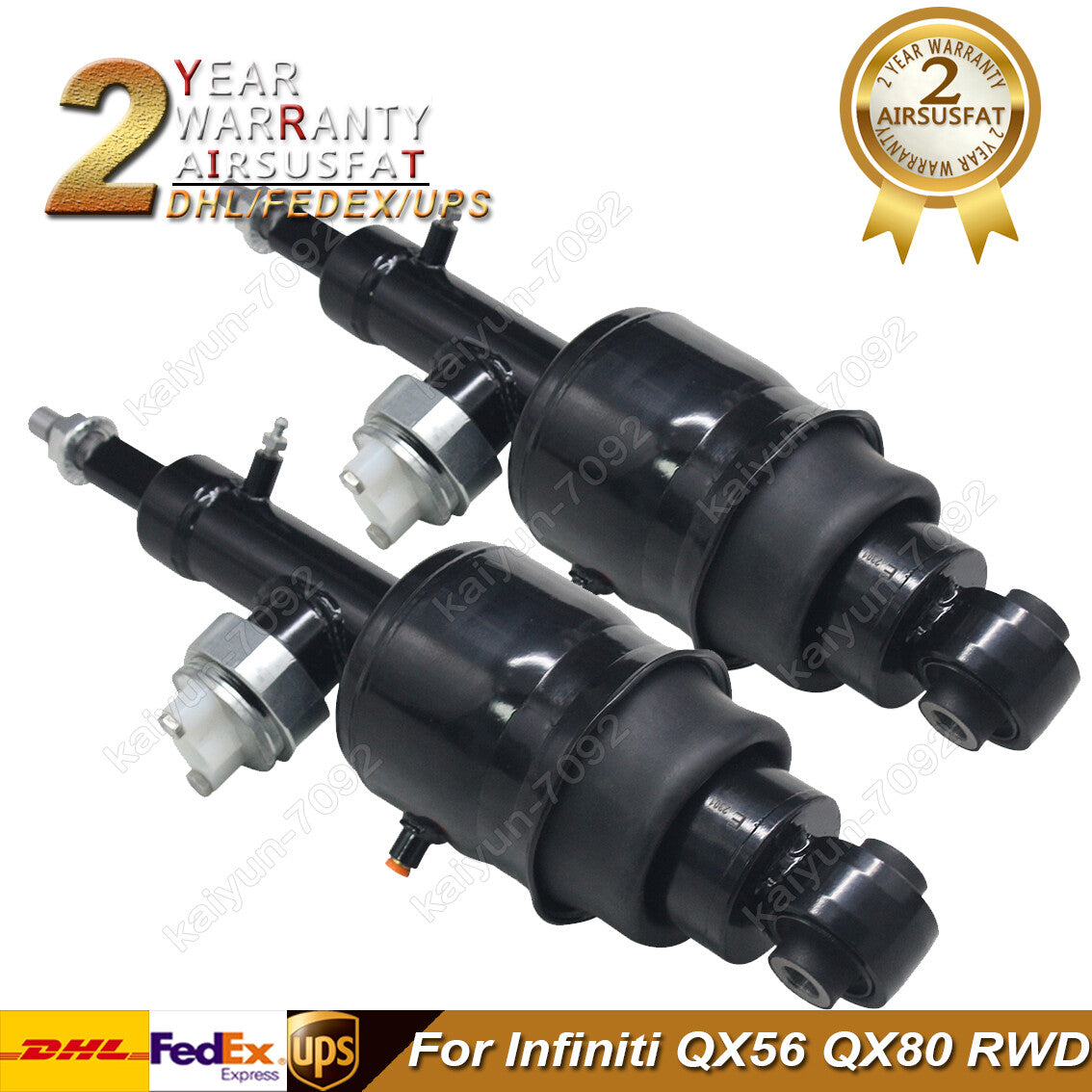 2X for Infiniti QX56 QX80 2011-2021 Rear Hydraulic Air Suspension Shock Struts