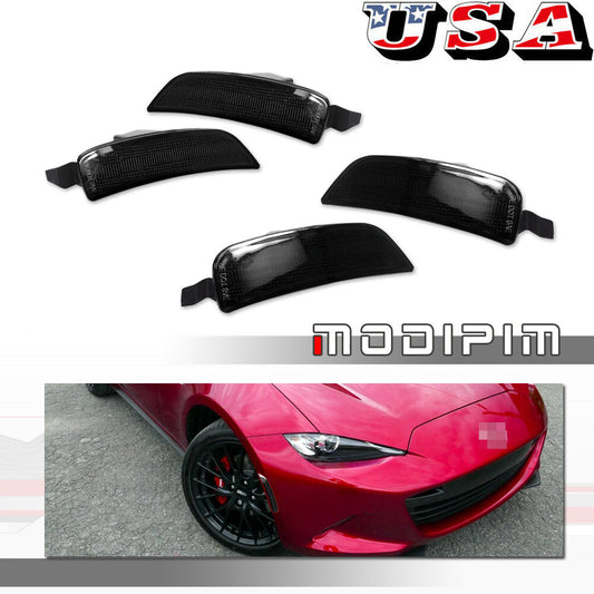 Smoked front and rear marker lights (4 pieces) for 2016-2022 for Mazda Miata MX-5