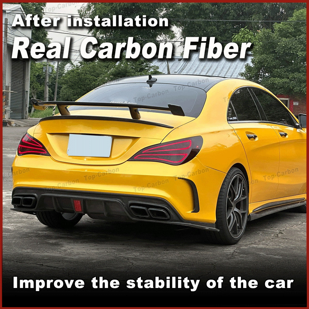 for Benz C117 CLA250 CLA45 2013-19 REAL Carbon Rear Trunk Spoiler Boot Wing Lip