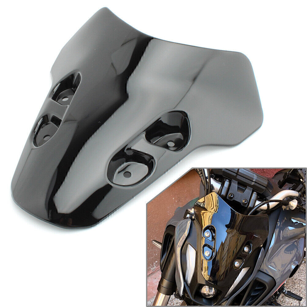 Motorbike Windshield Wind Deflector Windscreens for Yamaha MT07 2021-2022 Black