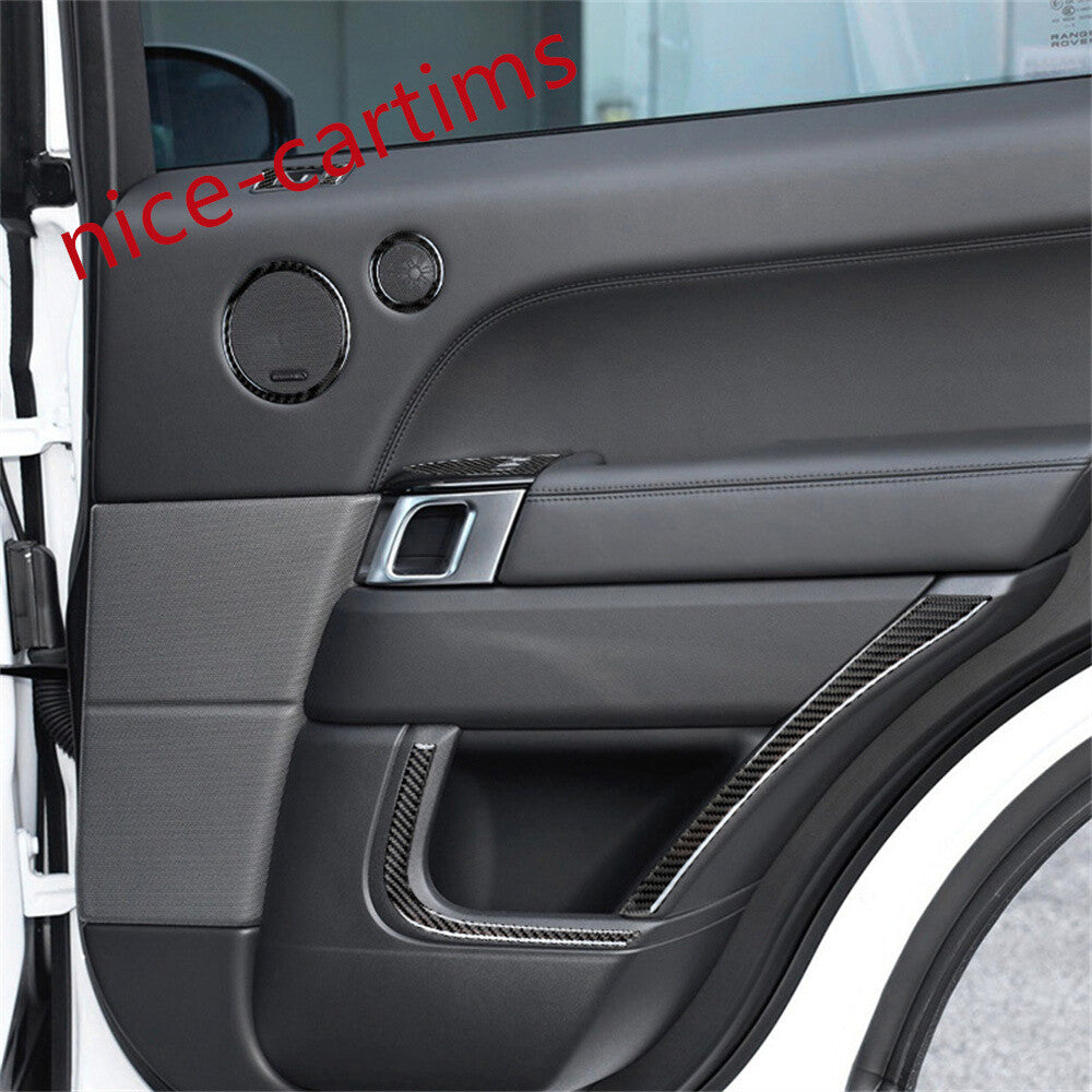 12Pcs Carbon Fiber Rear Door Set Decor Trim Kit For LR for Range Rover Sport 2014-17