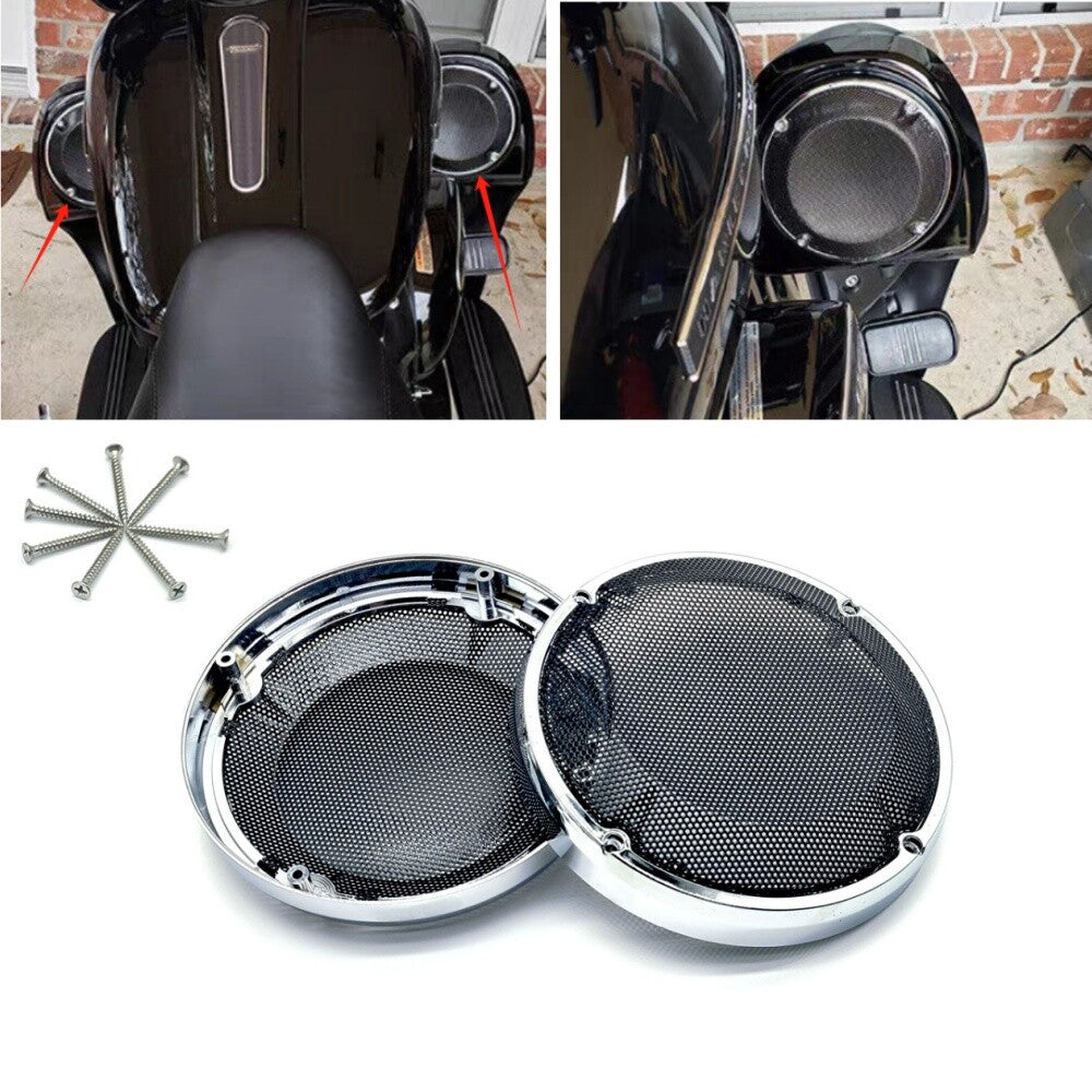 6.5 Saddlebag Lid Speaker Grill Cover Fit for Harley Road King Touring 1983-up