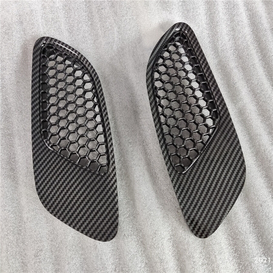 2x Glossy Carbon Fiber ABS Plastic Car Bonnet Vent Hood for BMW E90 E91 E92 E93