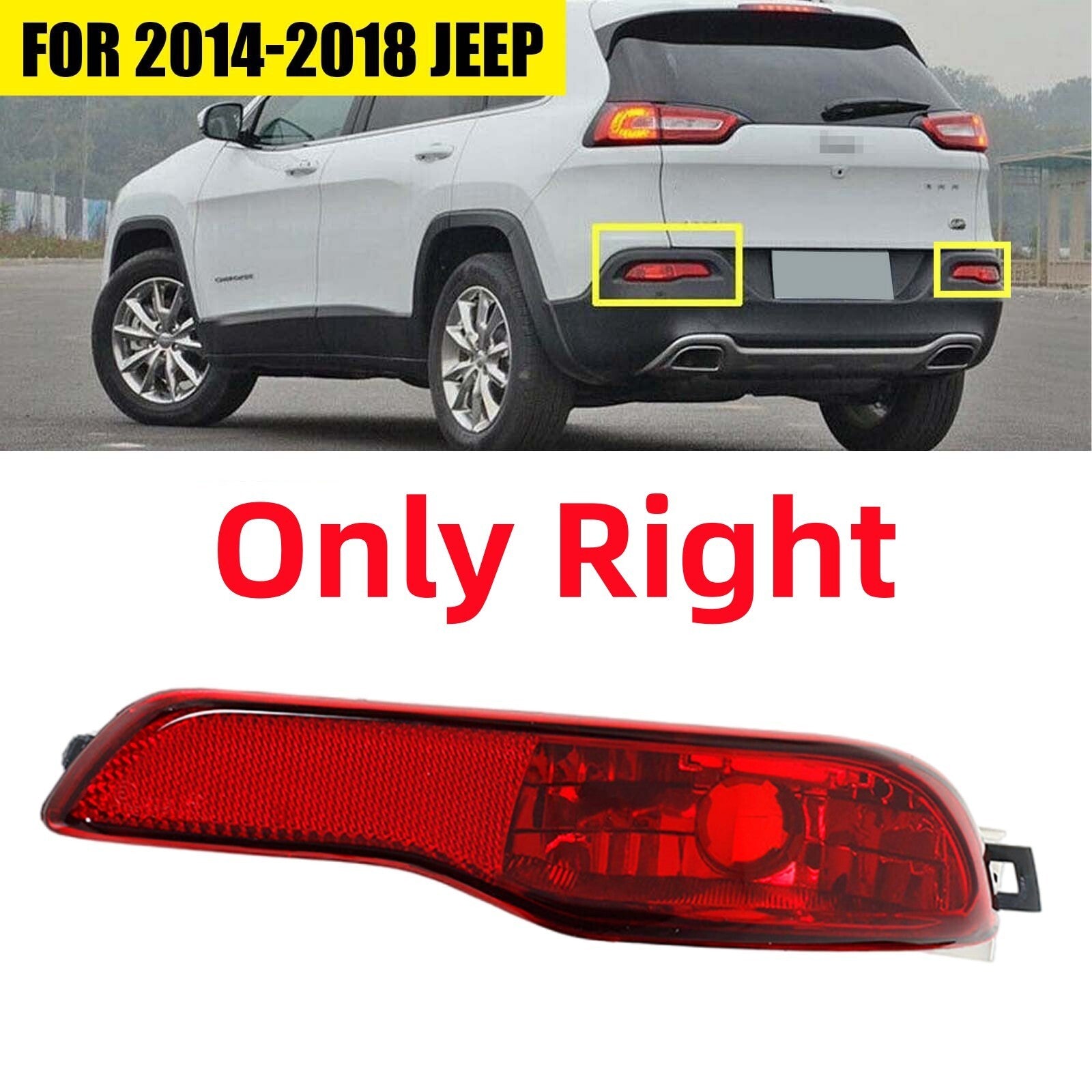Suitable for 2014-2016 for Jeep Cherokee right drive rear bumper reflector bumper light