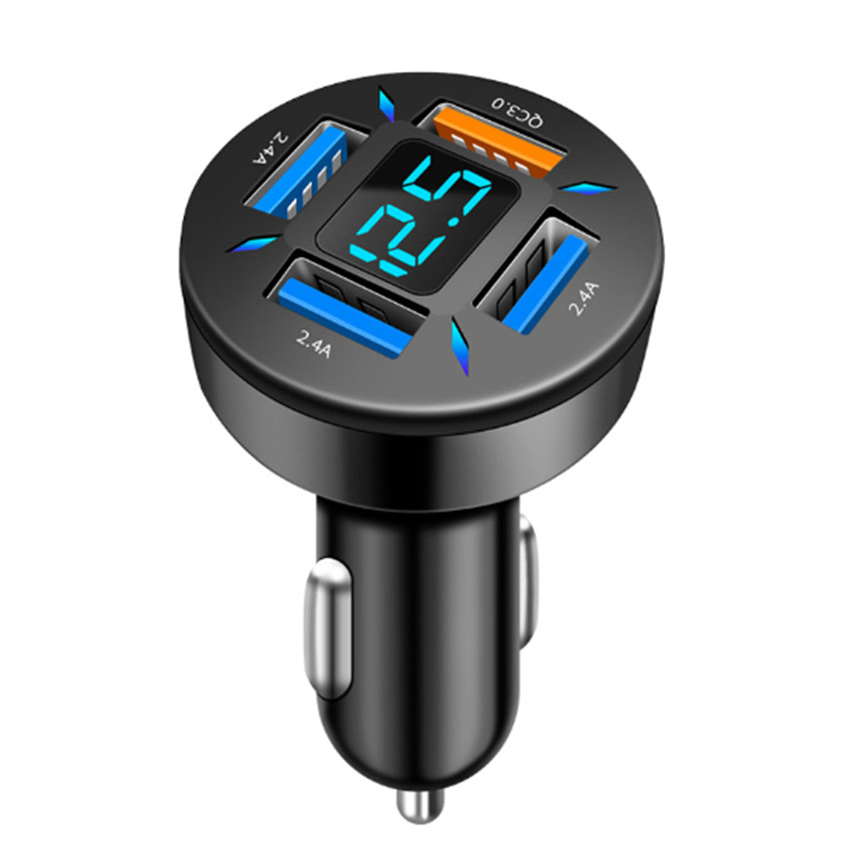 4 USB Fast Charging Car Cigarette Lighter Socket Splitter Power Adapter 2V 24V