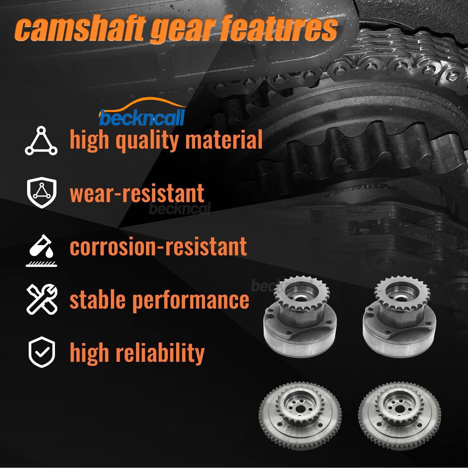 4pcs Camshaft Phaser Exh Int Set fit for Navigator F-150 for Ford for Lincoln for Mustang Taurus