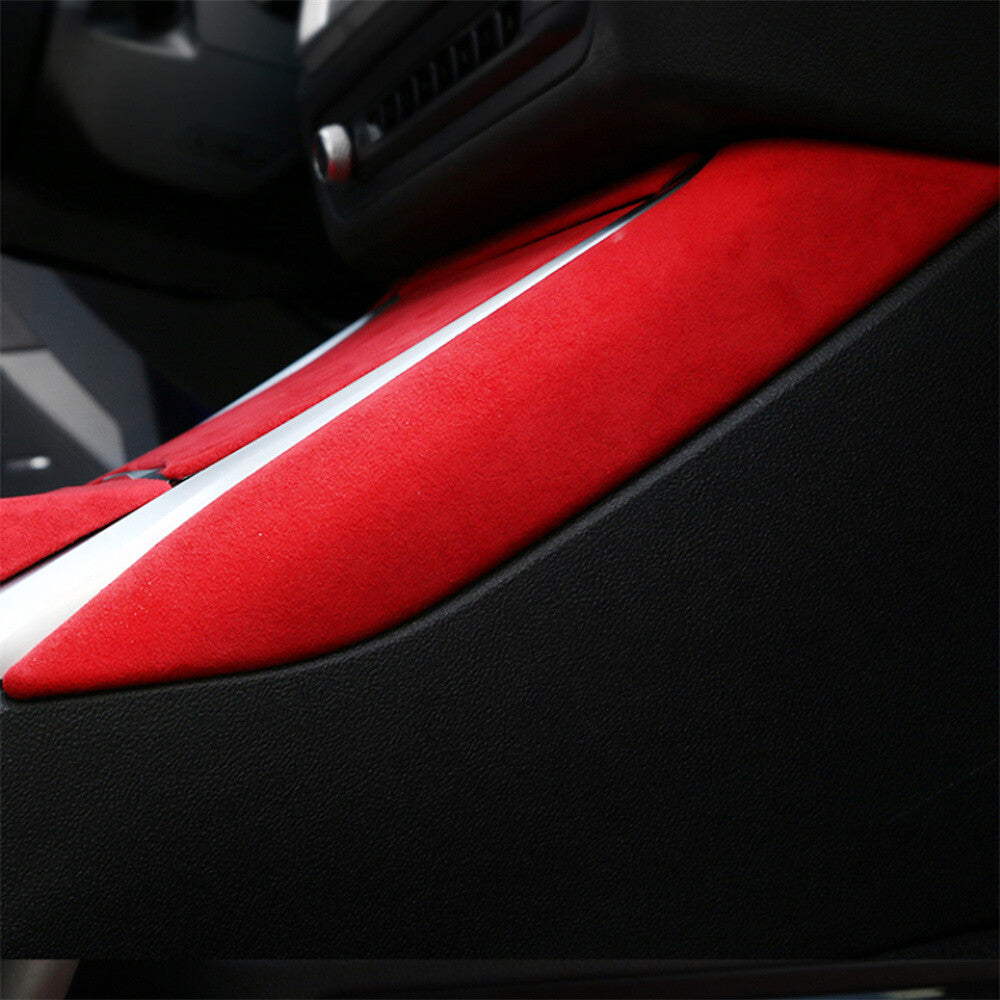 Suede Red Center Console Gear Shift Side Trim for BMW 3 4 Series G20 G28 2020-23