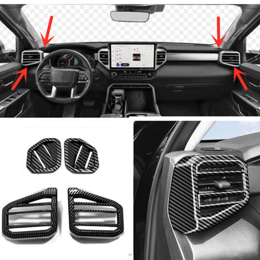 4-Piece Carbon Fiber Dashboard Vent Cover Trim Kit for Toyota Sequoia 2023  2024
