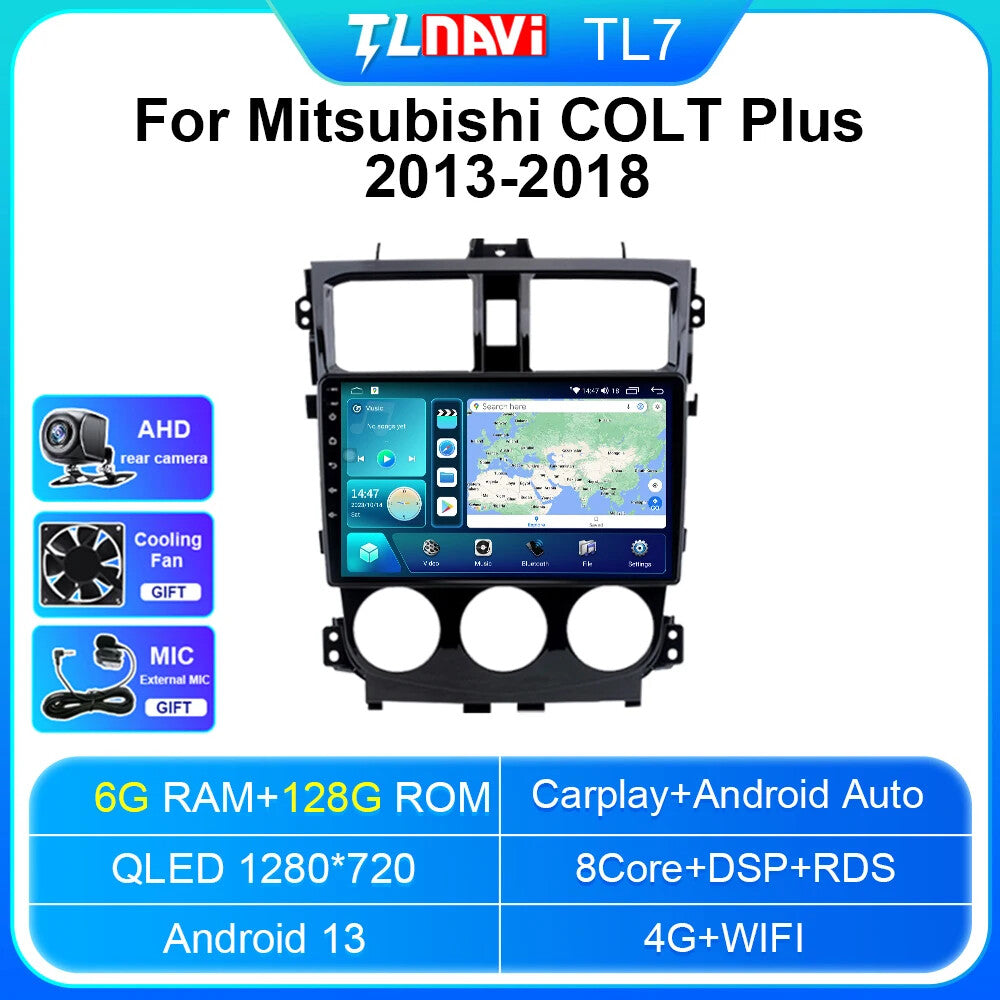 for Mitsubishi Colt plus 2013-2018 Android CarPlay Car Radio Screen Player GPS