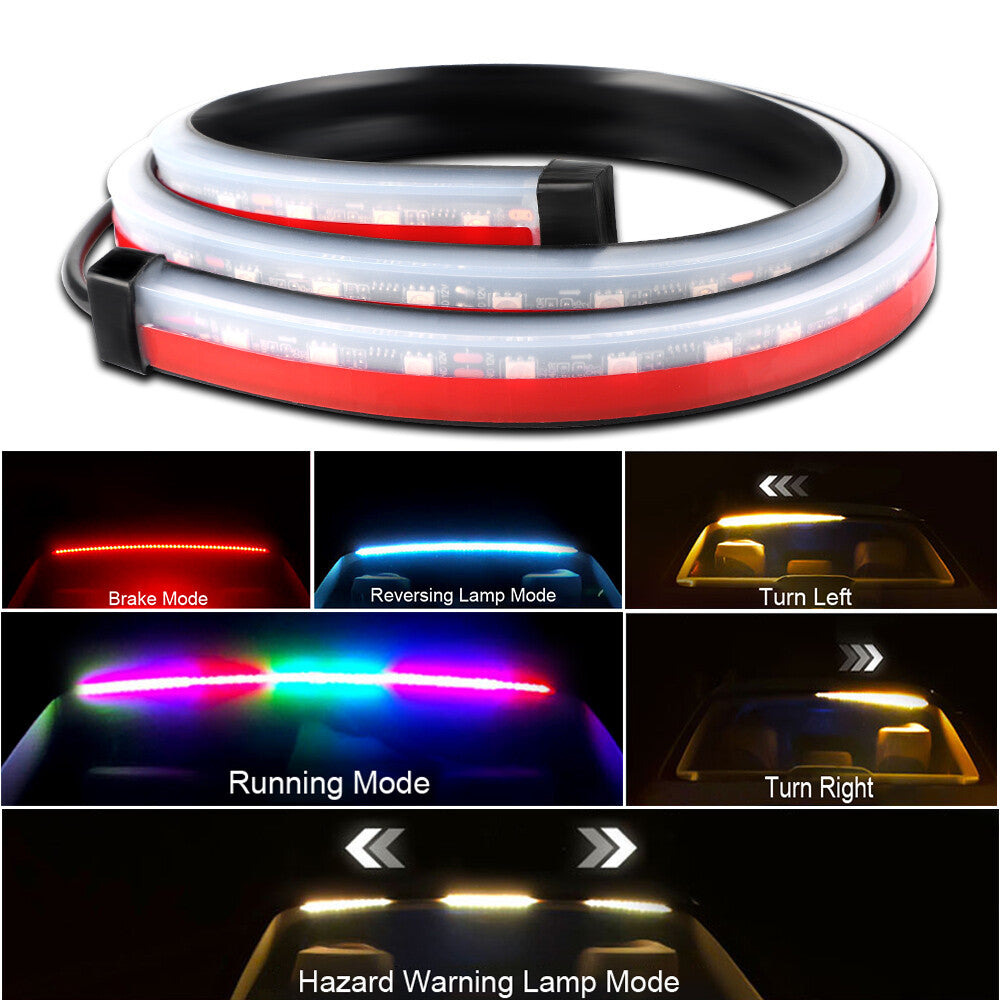 LED 3rd Tail Brake Light Strip Bar Windshield Turn Signal Sequential Running DRL