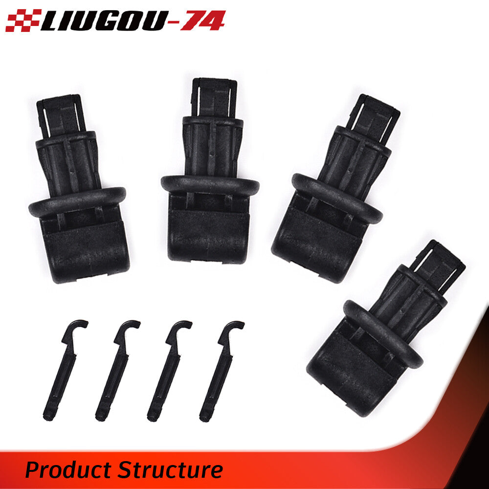 Sunshade hook and clip kit for 05-10 for Honda Odyssey sliding door, black, 4-pack