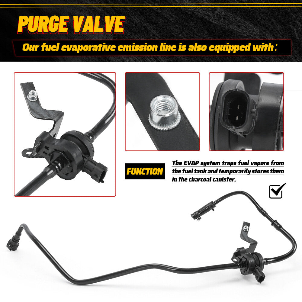 For 2014-2019 Fiesta for Ford Fuel Vapor Vent Purge Valve Hose 1.6L Non-turbo