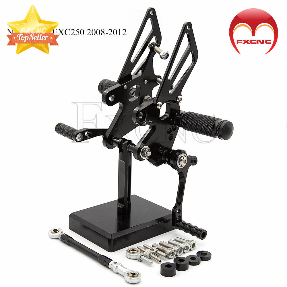 Aluminum CNC geared footplate and pedal kit for Kawasaki 250 2009-2012.