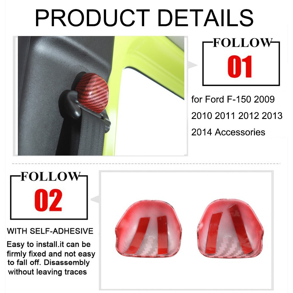 Red Carbon Fiber for Seat Safety Belt Buckle Cover Trim for Suzuki for Jimny 2019-2020
