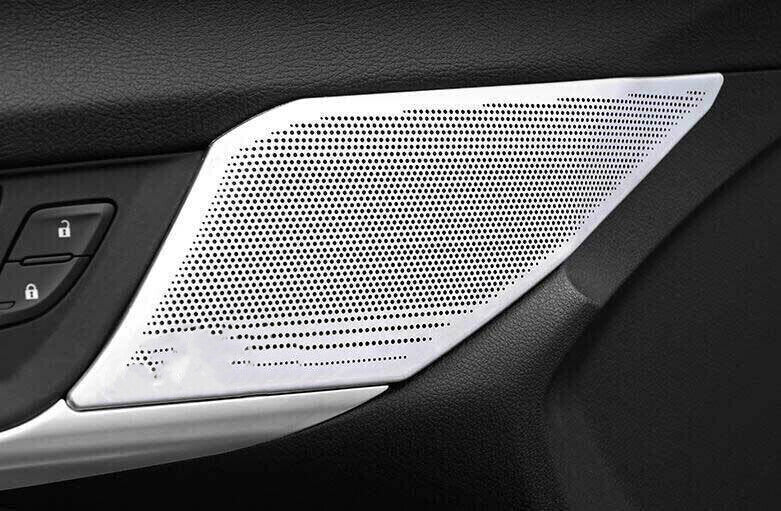 for Cadillac CT4 2020-2024 Silver Steel Front Door Speaker Horn Ring Cover Trim