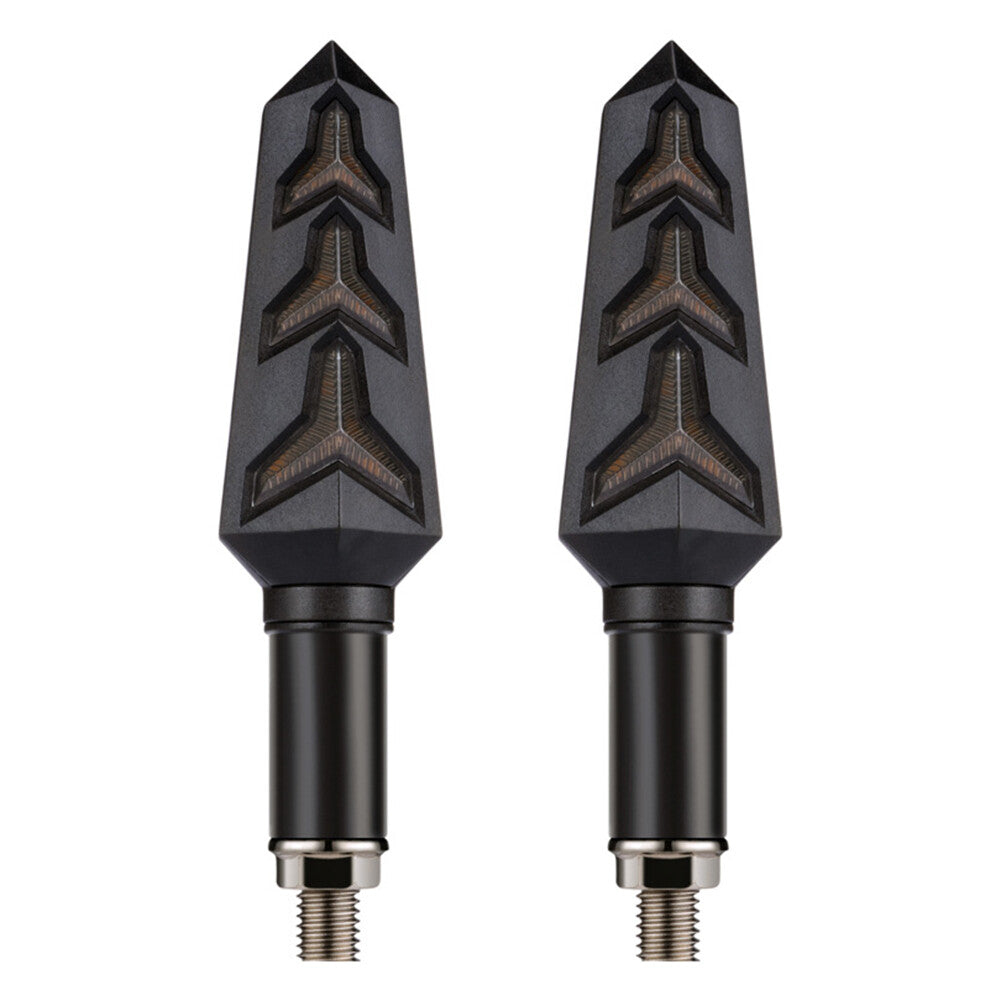 Sequential LED Turn Signal Amber Blinker Light Tail Brake Lamp Pair Yellow+White
