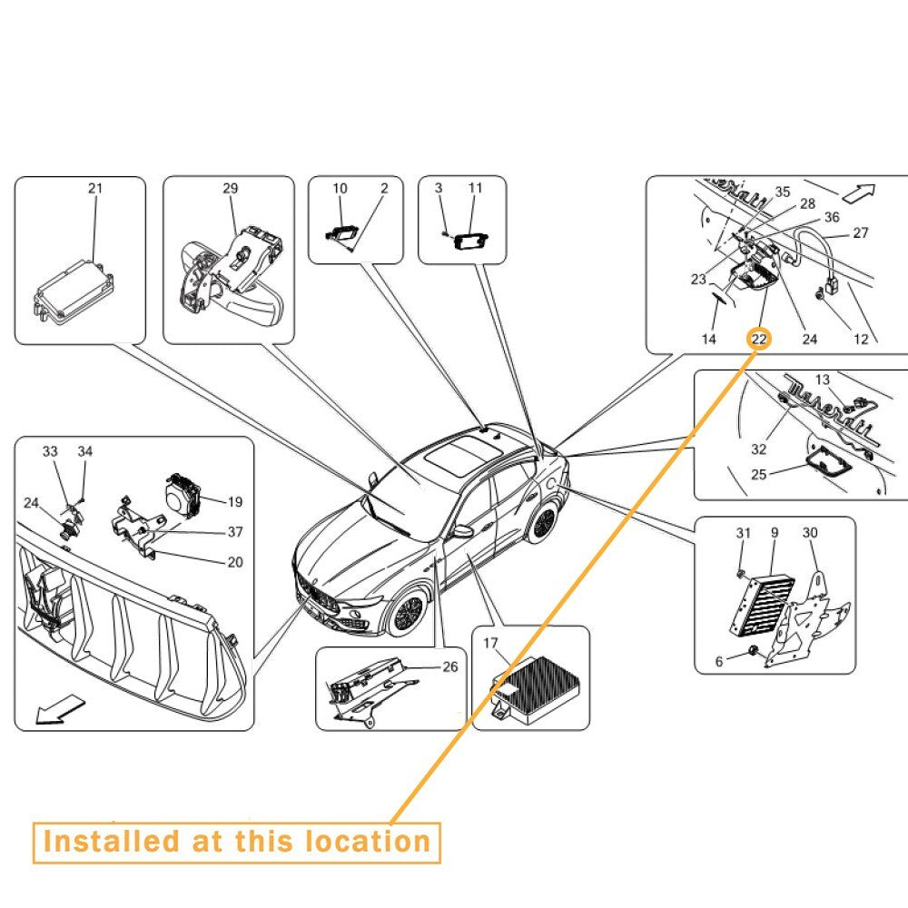 Rear camera protective case for Maserati for Levante 2017-2019. equipment manufacturer: 670148507 670061905