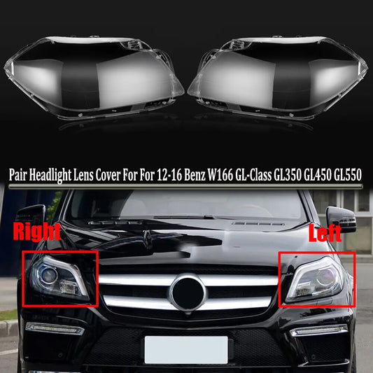 Left and right headlight lens covers suitable for Mercedes-Benz W166 GL350 GL450 GL550