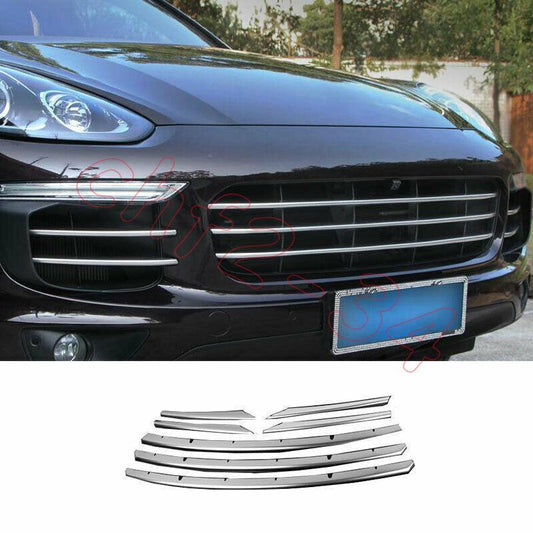 for Porsche for Cayenne Bright Silver Front Grille Grill Ring Cover Trim 2018-2022
