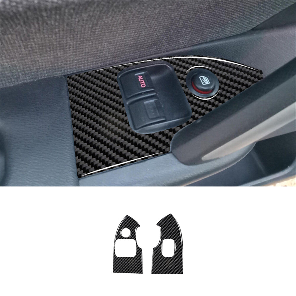 2X Carbon Fiber Front Window Lift Panel Cover Trim for Honda for Civic Si 2002-2005