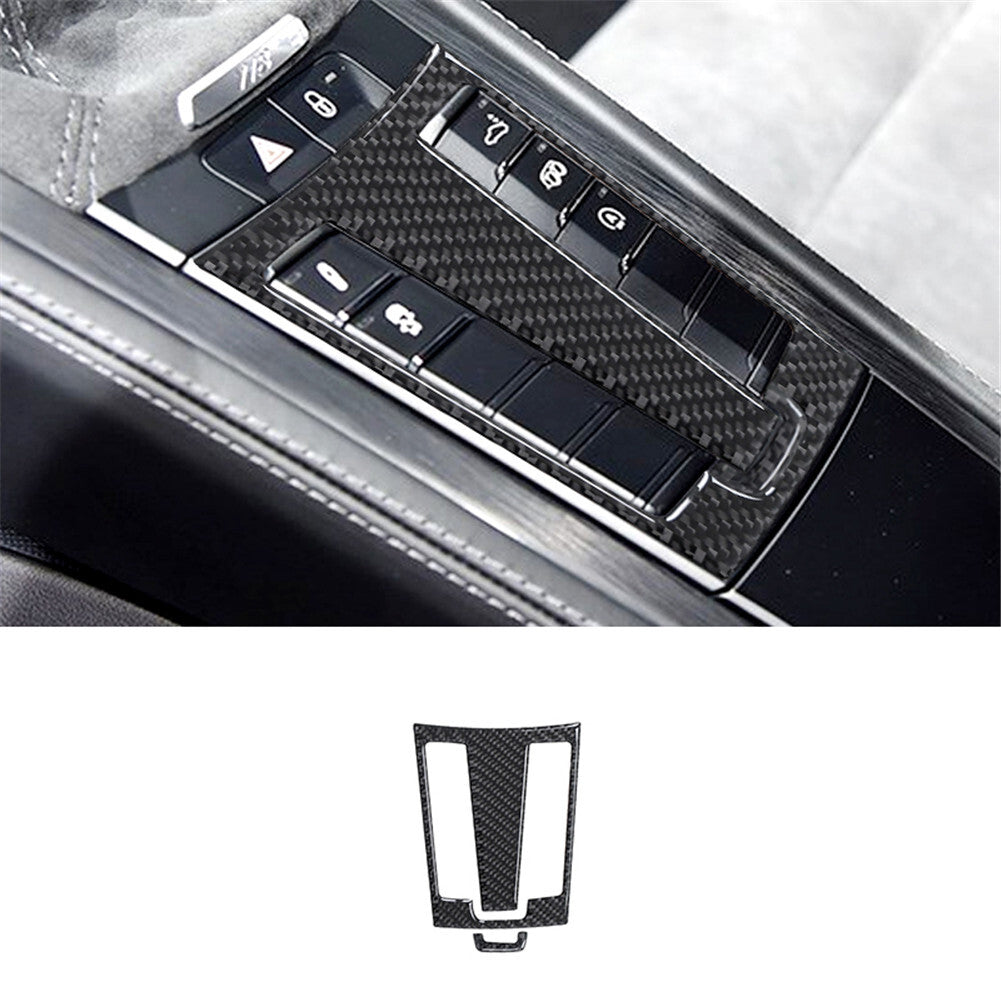 2Pcs Carbon Fiber Gear Shift Panel Trim Cover for Porsche 718 2016-2022