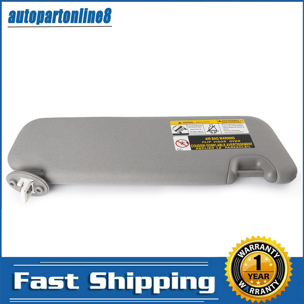Gray left driver's side sun visor for Toyota Highlander 2014 - 2019 74320-0E074-B0