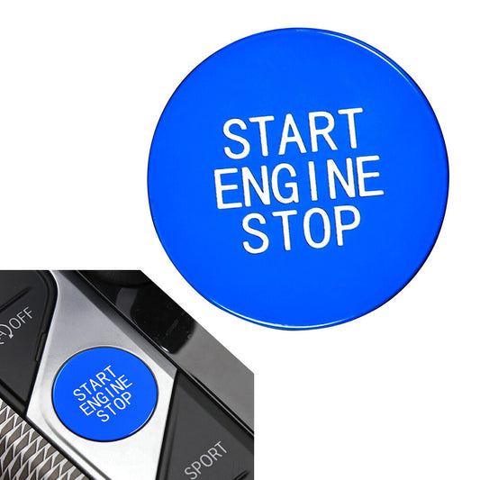 Car Engine Start Stop Button Switch Cover Trim ABS Fit for BMW 3 8 X Series Blue Car