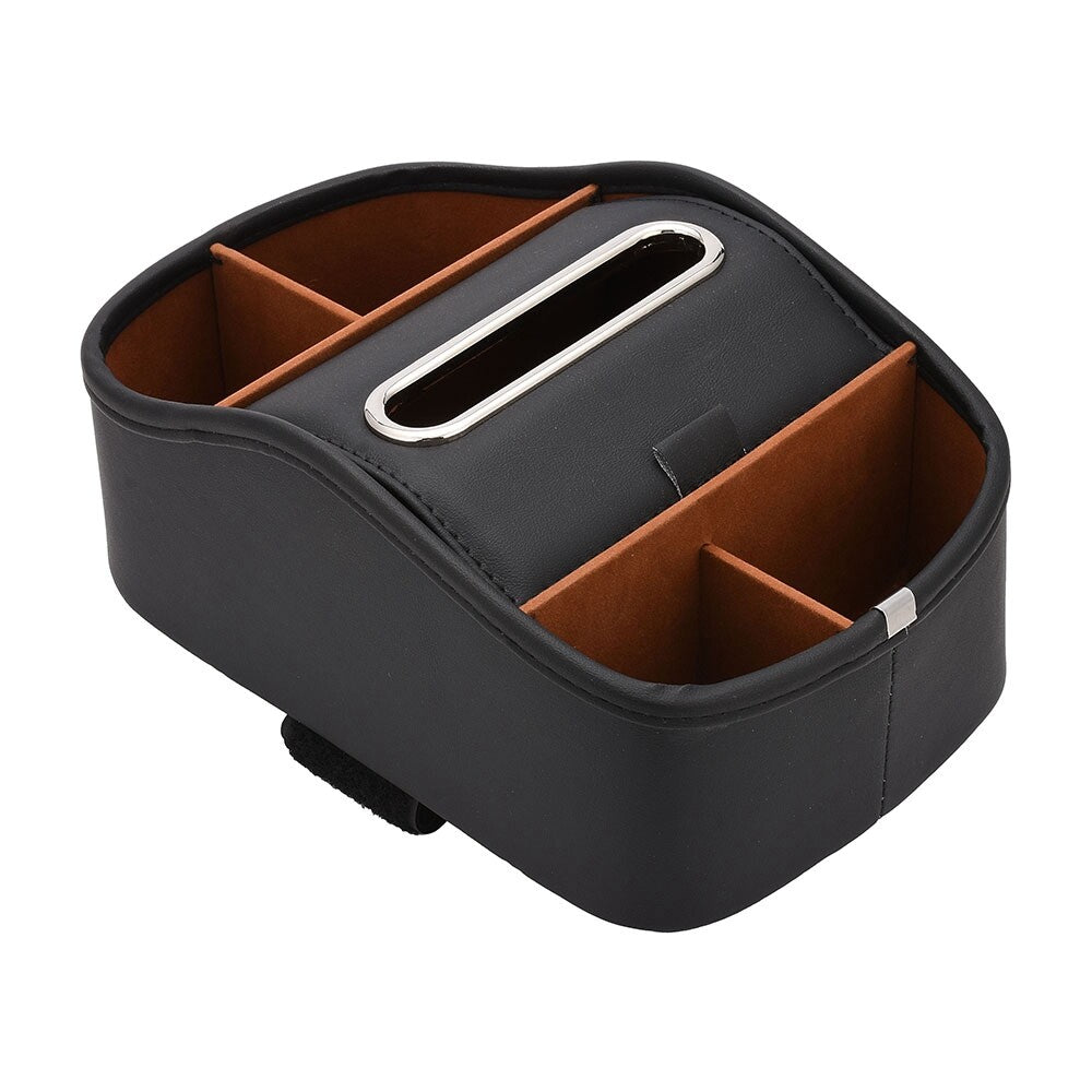 New Car PU Leather Organizer Storage Box Water Cup And Tissue Storage Black
