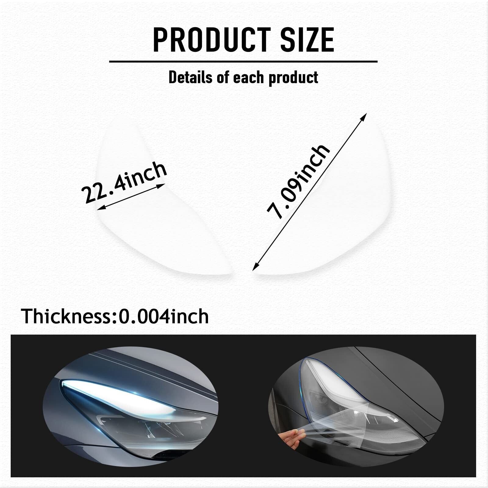 Front Lights Clear Protection PPF Headlights Overlays for Tesla Model 3/Y