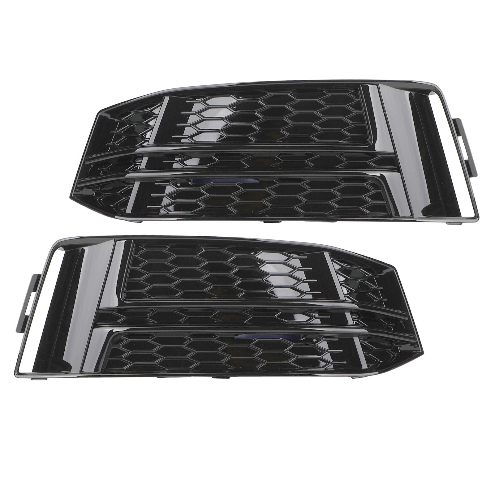 Black front bumper fog light grille protector for 2016-2018 for Audi A4 B9 S-LINE