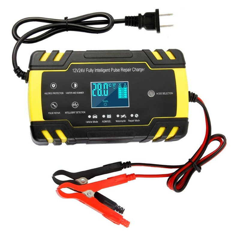 Car LCD Display Wet Dry Lead Battery Charger Intelligent Fast Power Charging