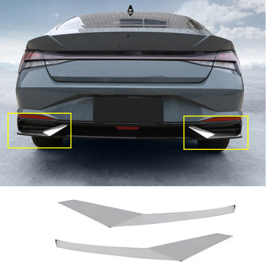 for Hyundai for Elantra 2021-2023 Steel Chrome Rear Bumpers Lip Side Skirt Splitter